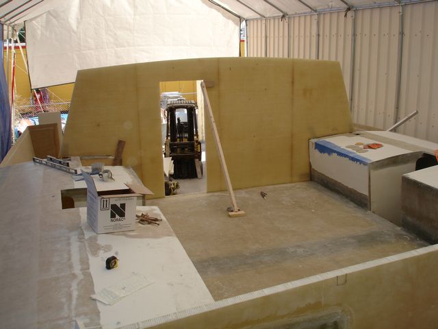 Main cabin back bulkhead in place